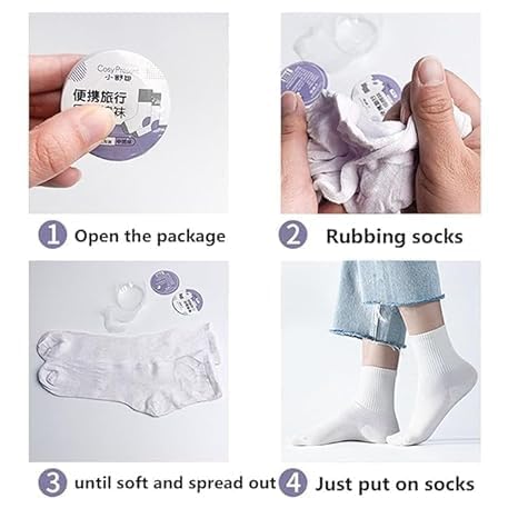 50 Pairs 🧦 Disposable Cotton Socks – Fresh & Hygienic ❤️