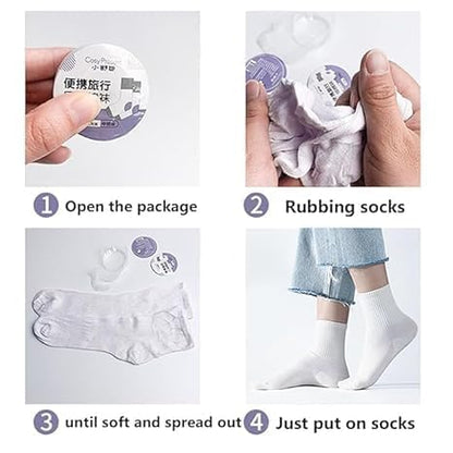 50 Pairs 🧦 Disposable Cotton Socks – Fresh & Hygienic ❤️