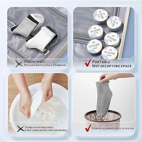 50 Pairs 🧦 Disposable Cotton Socks – Fresh & Hygienic ❤️