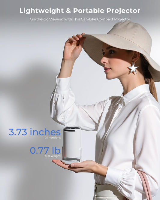 ZUDINX Mini Portable Projector – 180° Rotatable HD Smart Projector with Starry Sky Mode