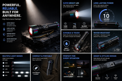ZUDINX Ultra-Bright Rechargeable LED Flashlight